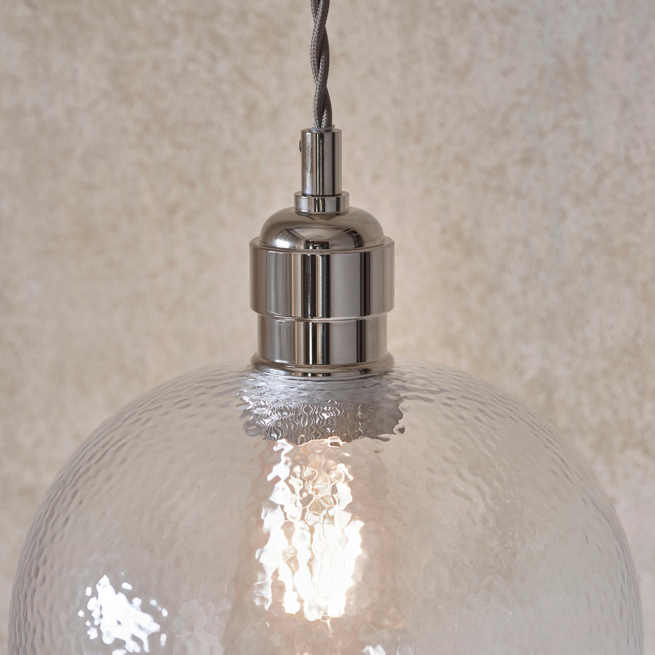 Lifestyle Lighting Company Hammered Glass Small Pendant Light | All Square Lighting