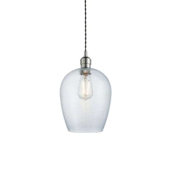 Hammered Glass Small Pendant Light