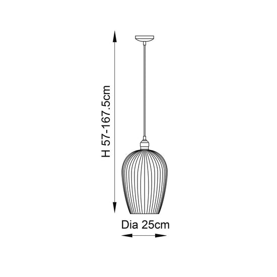 Ribbed Glass Large Pendant Light