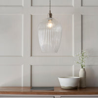 Lifestyle Lighting Company Ribbed Glass Large Pendant Light | All Square Lighting
