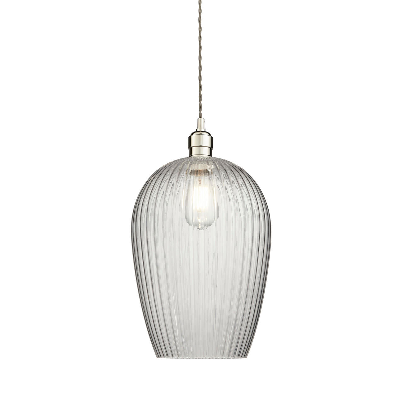 Ribbed Glass Large Pendant Light