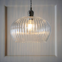 Lifestyle Lighting Company Ribbed Glass Medium Pendant Light | All Square Lighting