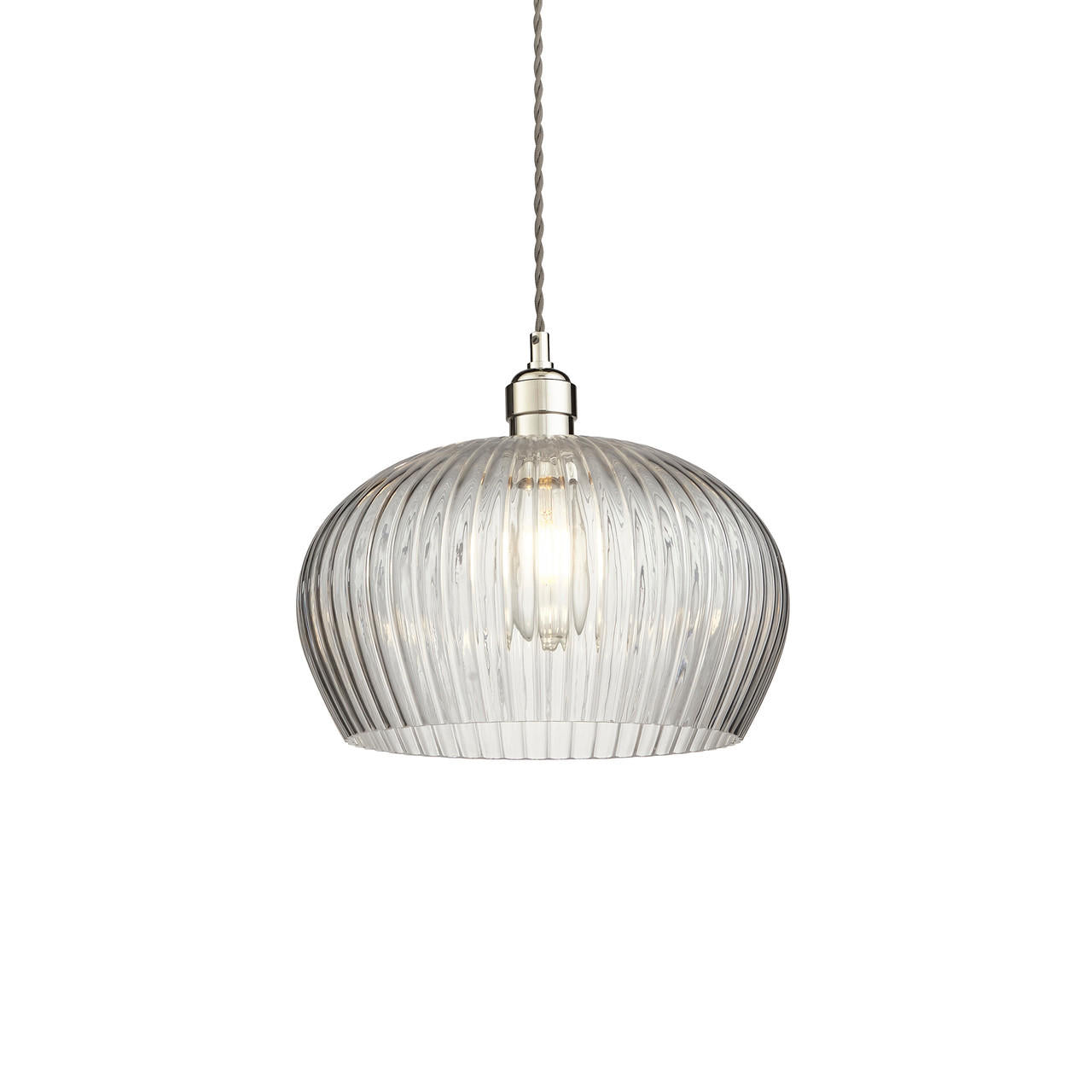 Ribbed Glass Medium Pendant Light