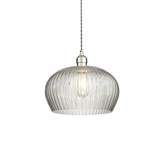 Ribbed Glass Medium Pendant Light