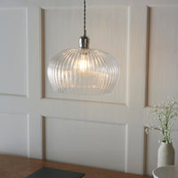 Lifestyle Lighting Company Ribbed Glass Medium Pendant Light | All Square Lighting