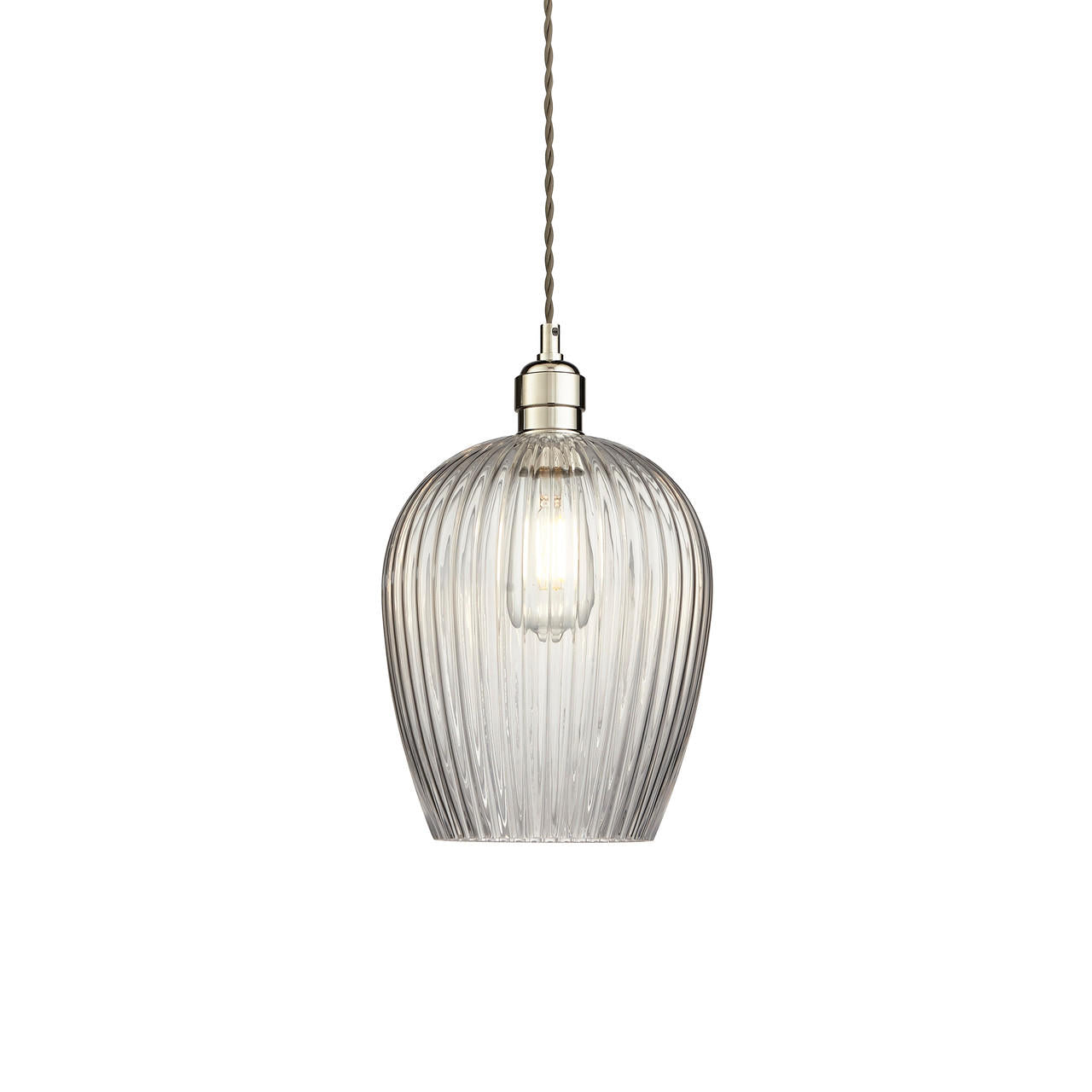 Ribbed Glass Small Pendant Light