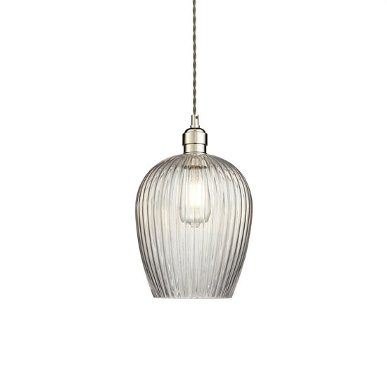 Ribbed Glass Small Pendant Light