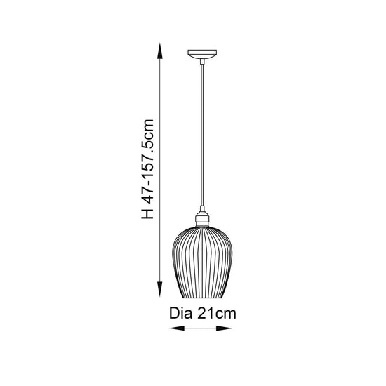Ribbed Glass Small Pendant Light
