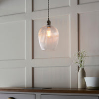 Lifestyle Lighting Company Ribbed Glass Small Pendant Light | All Square Lighting