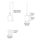Lodes JIM Cylinder Pendant Light | All Square Lighting