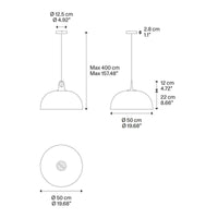 Lodes JIM Dome Pendant Light | All Square Lighting