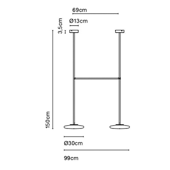 Ihana x2 150 Ceiling Light