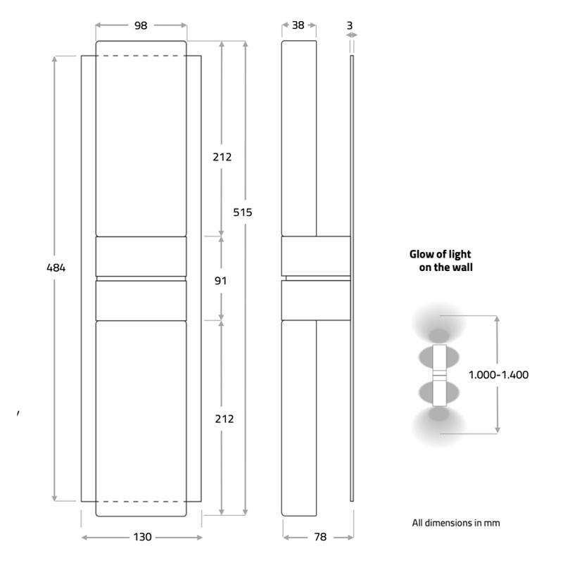 Massifcentral Grand Papillon Duo Écran Wall Light | All Square Lighting