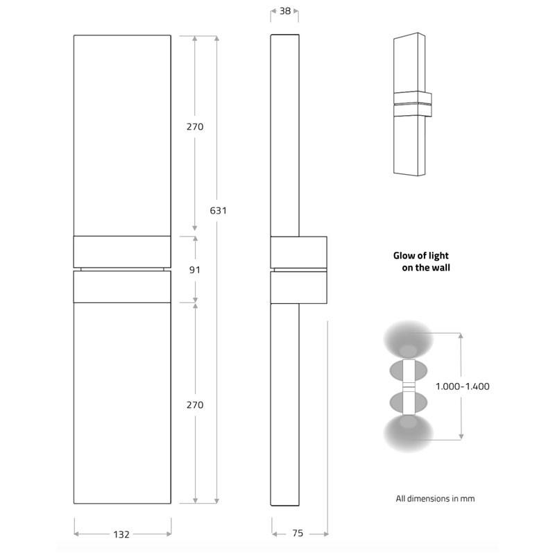 Massifcentral Grand Papillon Duo XL Wall Light | All Square Lighting