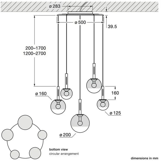 Luna Cloud 5 Sospeso Up Pendant Light