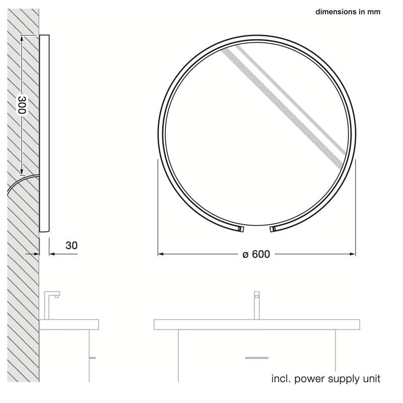 Occhio Mito Sfera 60 Illuminated Mirror | All Square Lighting