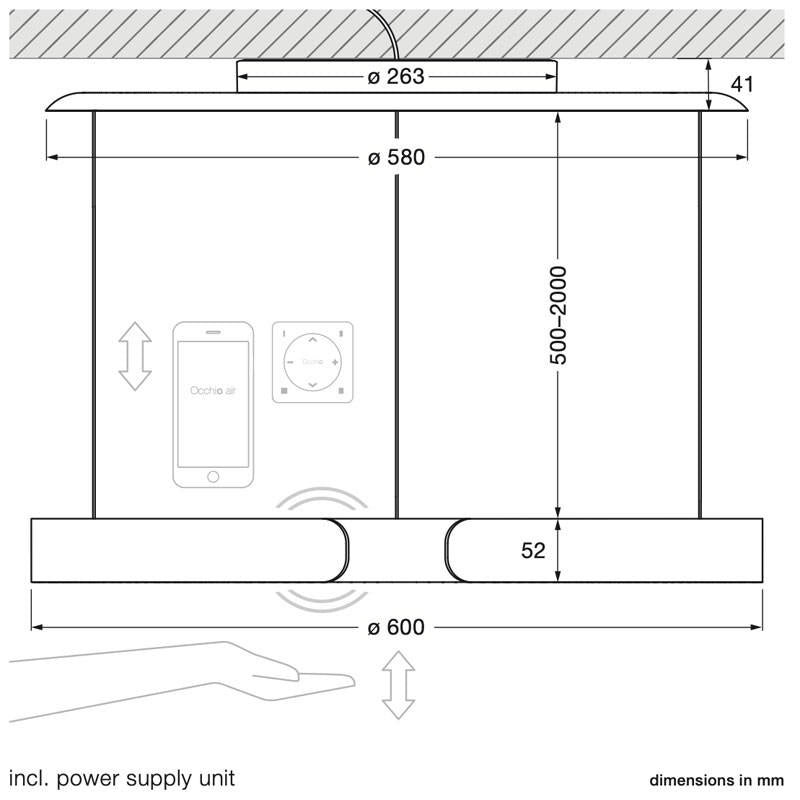 Occhio Mito Sospeso Move 60 Pendant Light | All Square Lighting