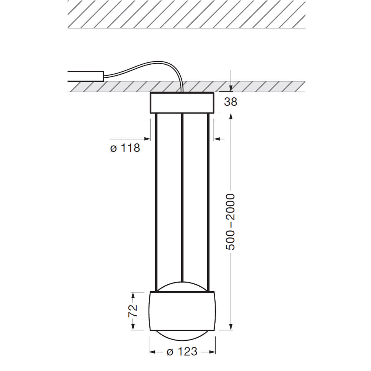 Occhio Sento Sospeso Flat Pendant Light | All Square Lighting