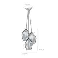 Original BTC Fin Grouping Of 3 Pendant Light | All Square Lighting