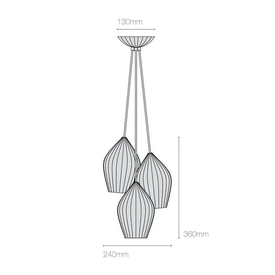 Fin Grouping Of 3 Pendant Light