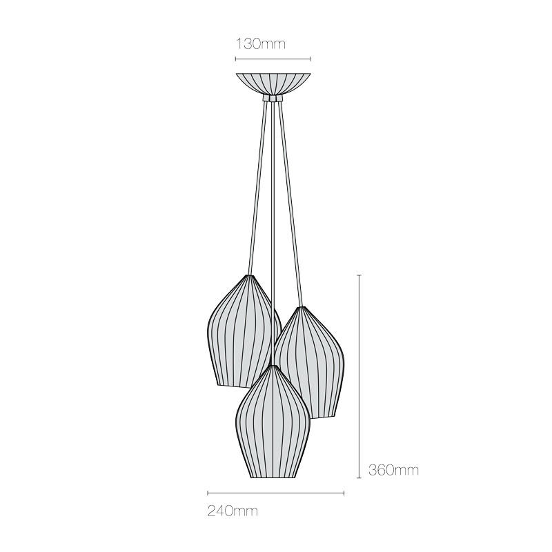Fin Grouping Of 3 Pendant Light