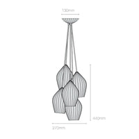 Original BTC Fin Grouping Of 5 Pendant Light | All Square Lighting