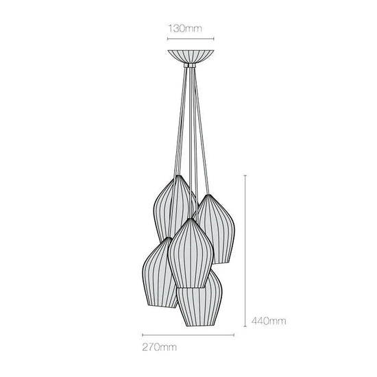 Fin Grouping Of 5 Pendant Light