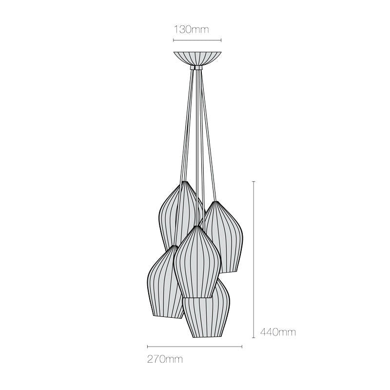 Fin Grouping Of 5 Pendant Light