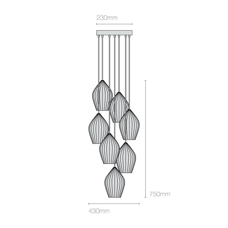 Fin Grouping Of 7 Pendant Light
