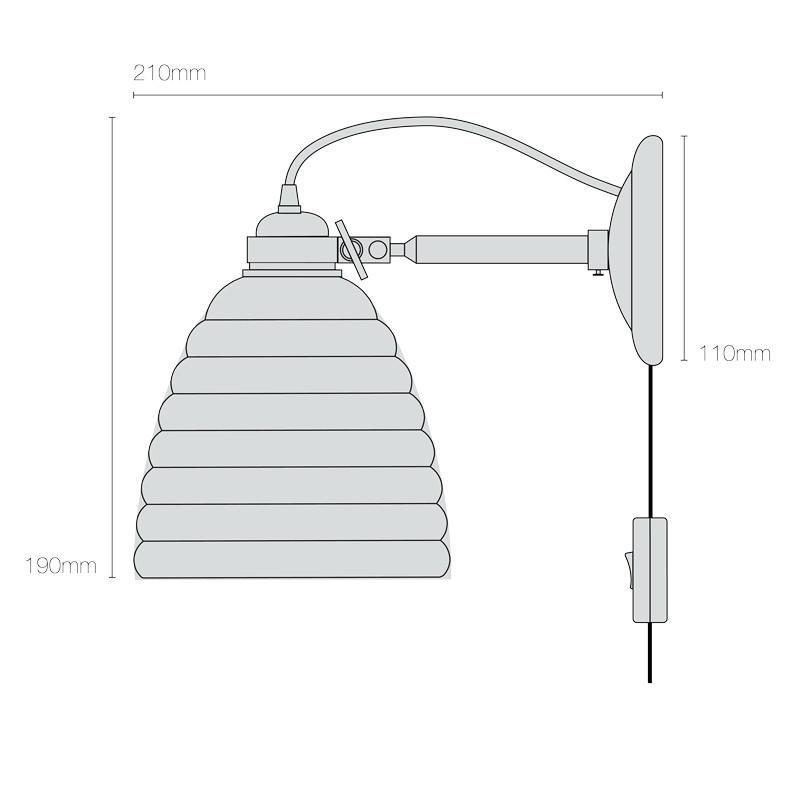 Hector Bibendum Plug Switch & Cable Wall Light