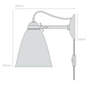 Original BTC Hector Medium Dome Plug Switch & Cable Wall Light | All Square Lighting