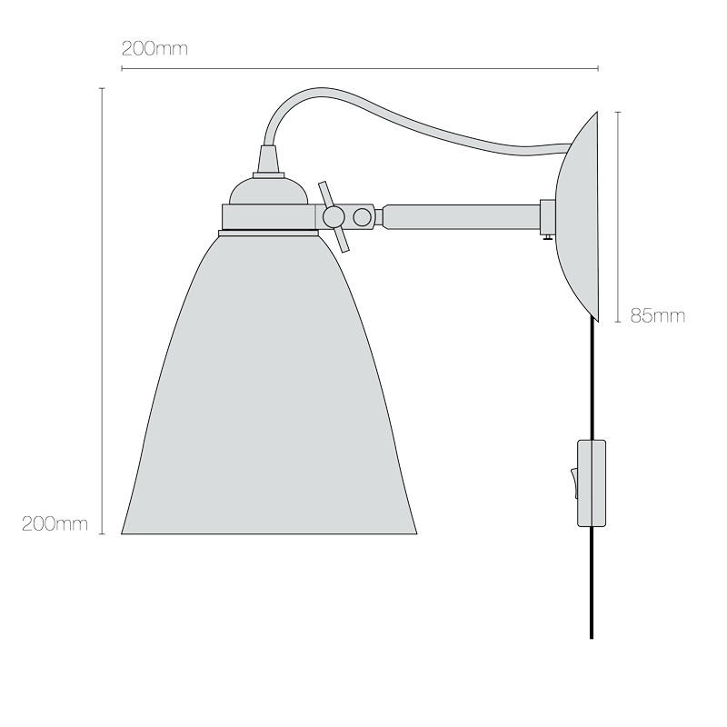 Hector Medium Dome Plug Switch & Cable Wall Light