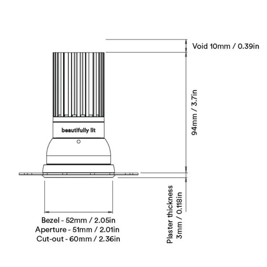 Infinity Midi Trimless Fixed Downlight