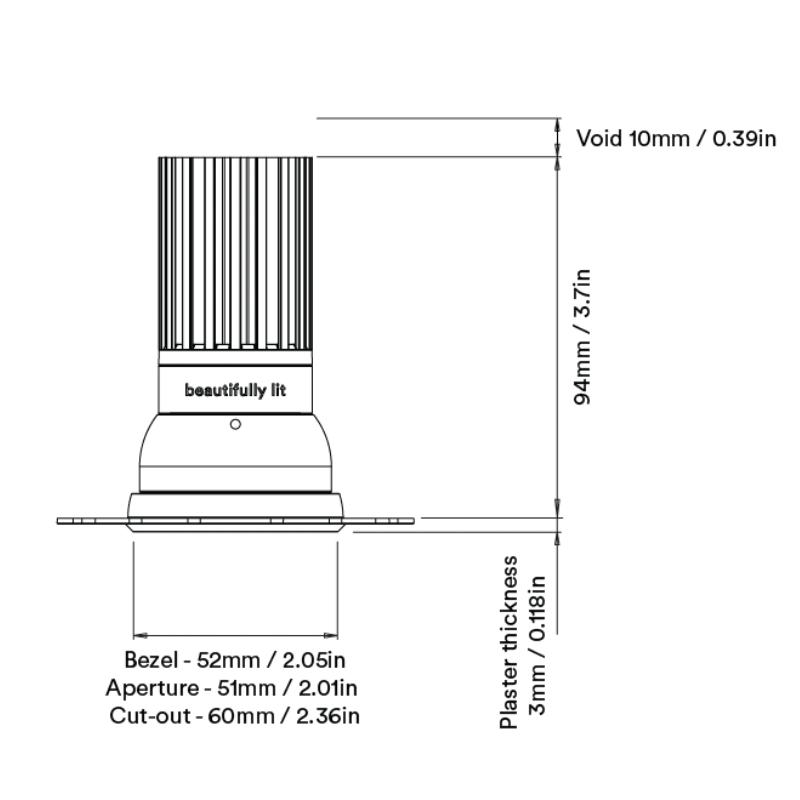 Infinity Midi Trimless Fixed Downlight
