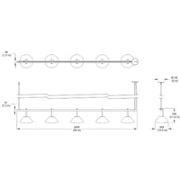 RBW Highline 8’ 5 Head Pendant Light | All Square Lighting