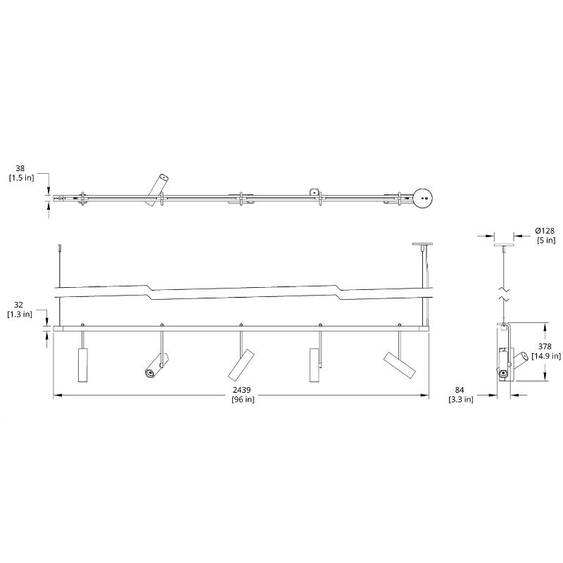Highline 8’ 5 Spot Pendant Light