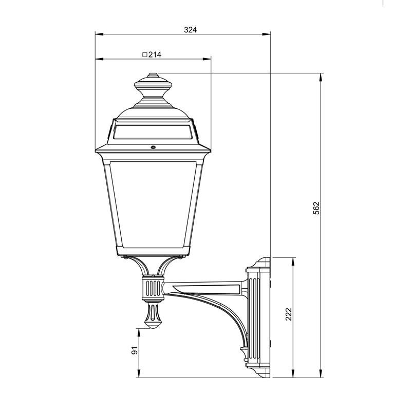 Roger Pradier Place des Vosges 1 Tradition N°3 Wall Lantern | All Square Lighting
